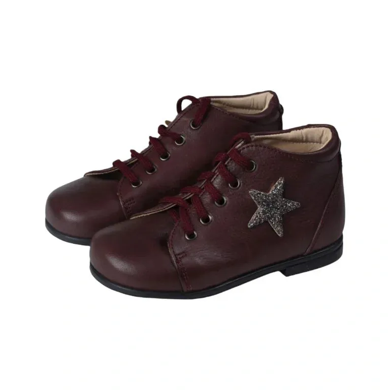19909 - Bordo Soft Leather Lace for Toddler by Beberlis
