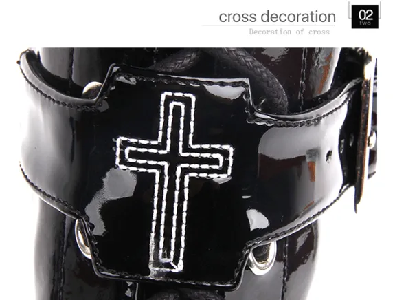 Angelic Imprint~J-fashion Punk Lolita Classic Black High Boots