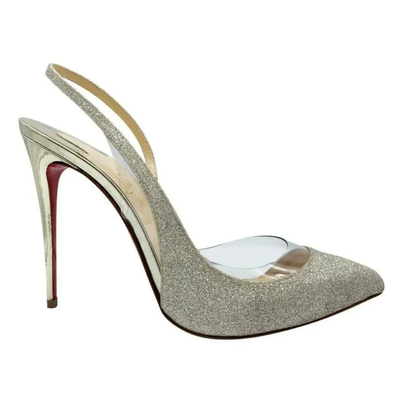 Christian Louboutin Gold Optisexy Glitter Slingback Pumps
