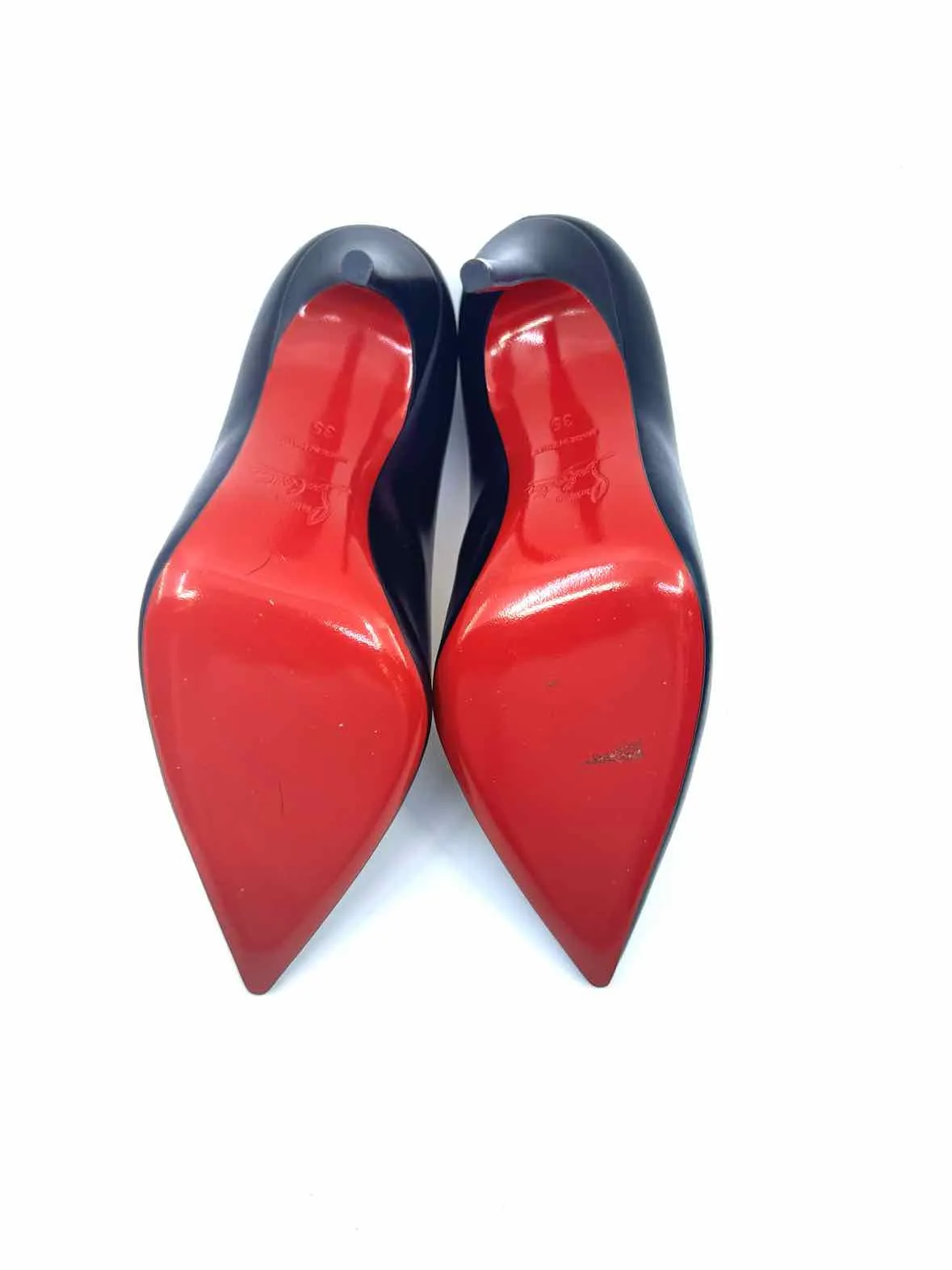 CHRISTIAN LOUBOUTIN Size 5 Black Leather Pumps