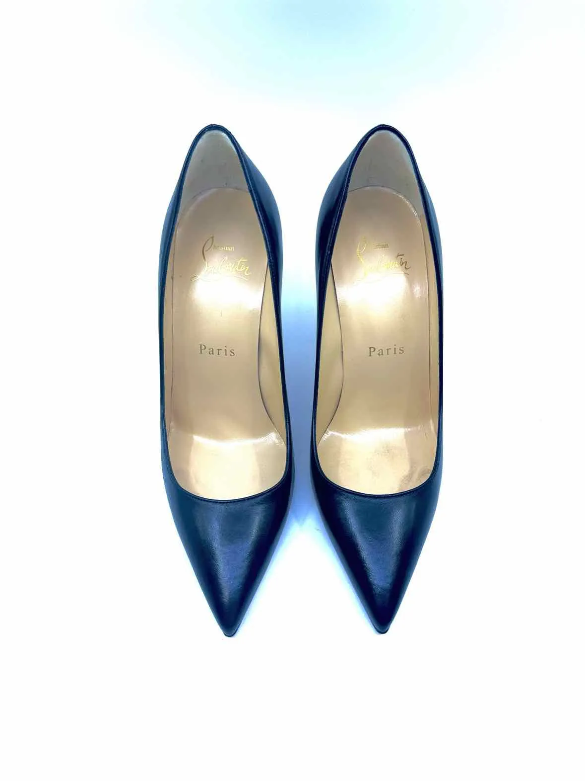CHRISTIAN LOUBOUTIN Size 5 Black Leather Pumps