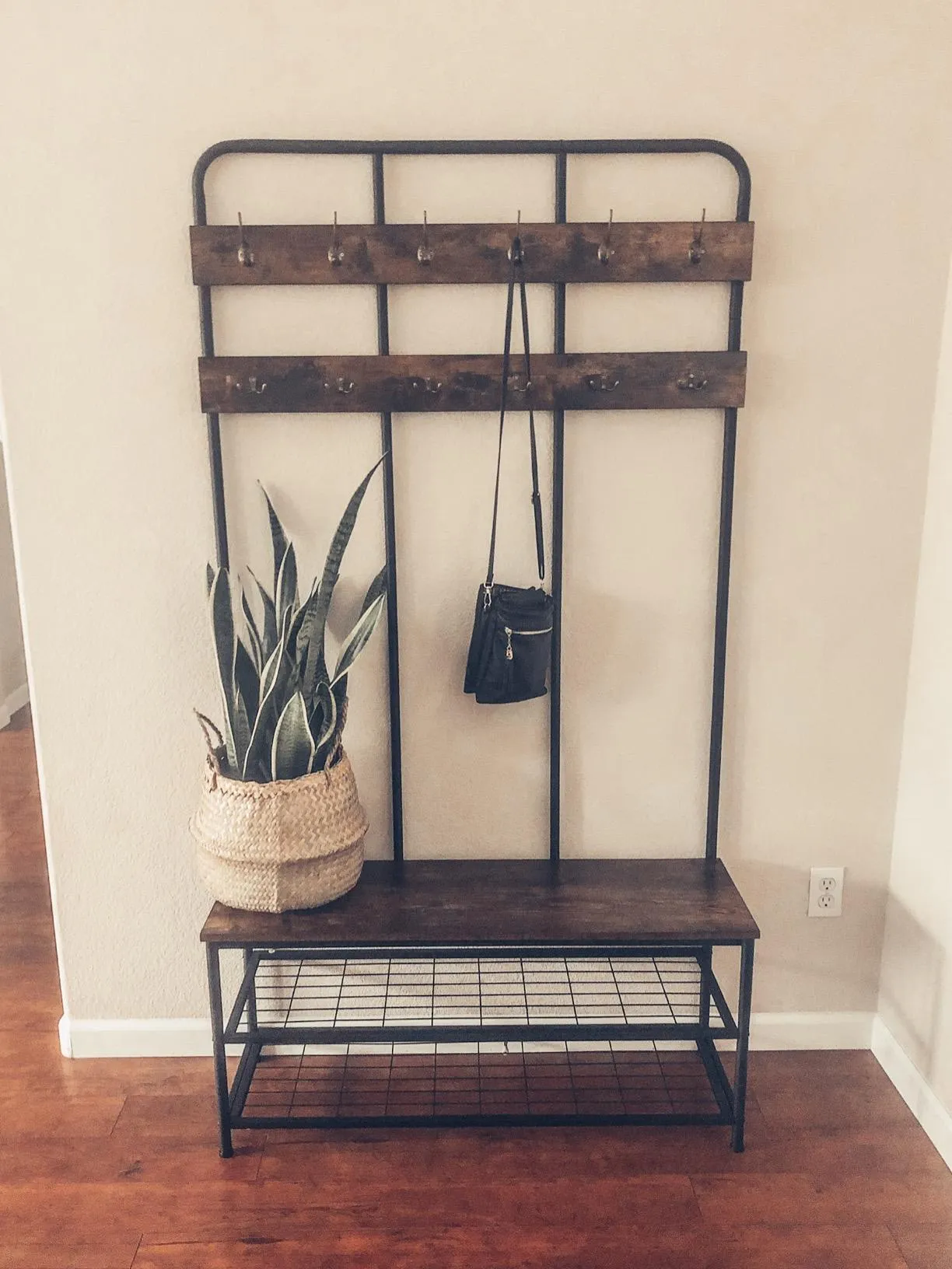 Hall Tree, Entryway bench with Coat Rack, Shoe Rack Organizer