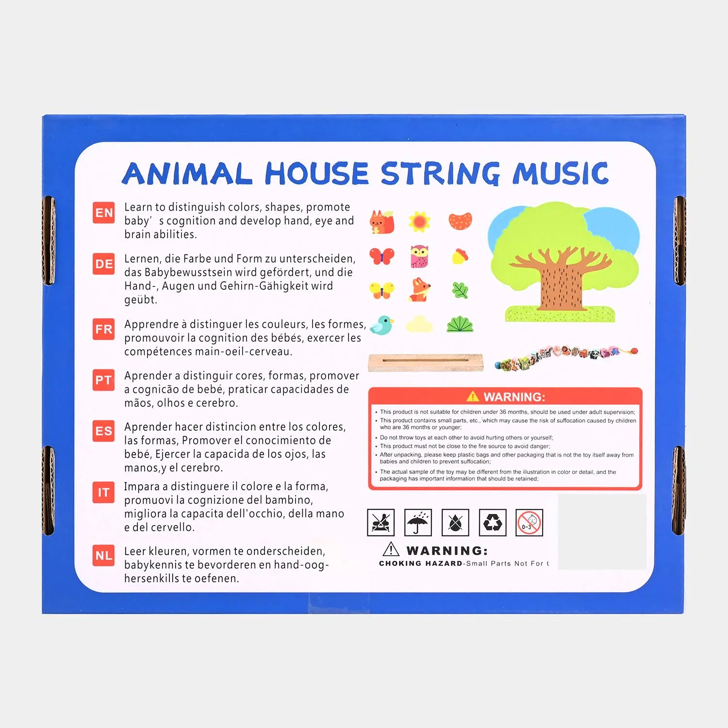 Wooden Toy Four Color Threading Board Game